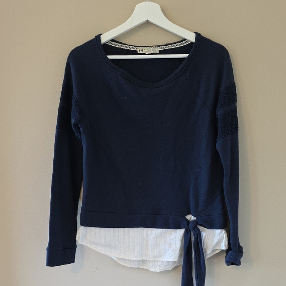Jolt Navy Blue Layered Blouse - Picture 1 of 1